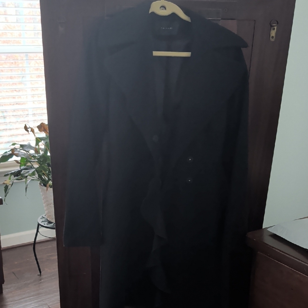 Tahari Elegant Black Trench Coat